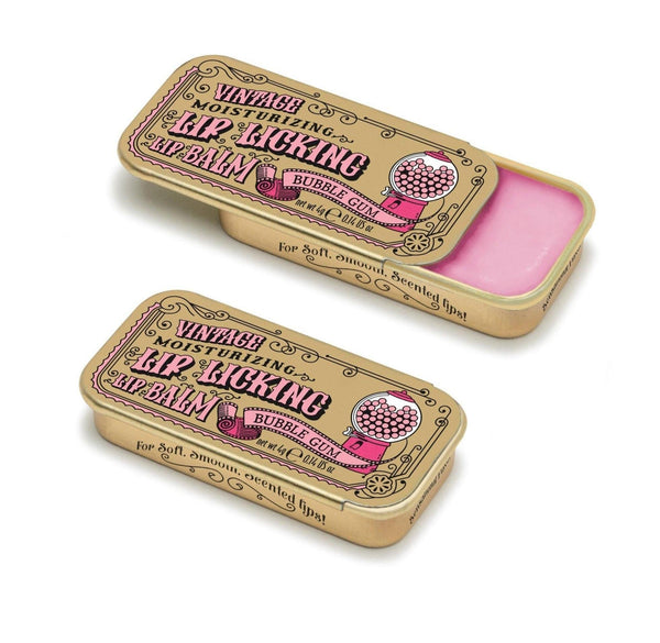 Lip Licking Lip Balm Vintage Slider Tin | Bubble Gum