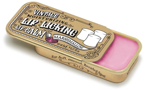 Lip Licking Marshmallow Lip Balm Vintage Slider Tin
