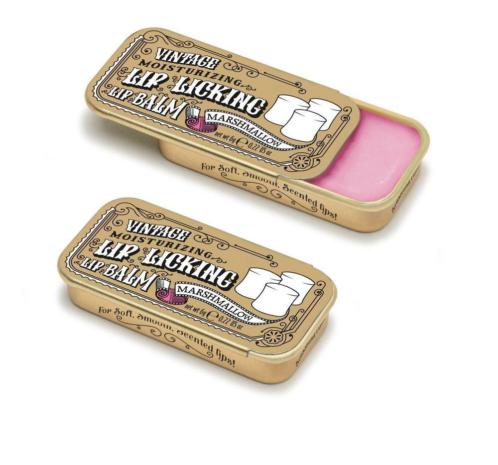 Lip Licking Marshmallow Lip Balm Vintage Slider Tin