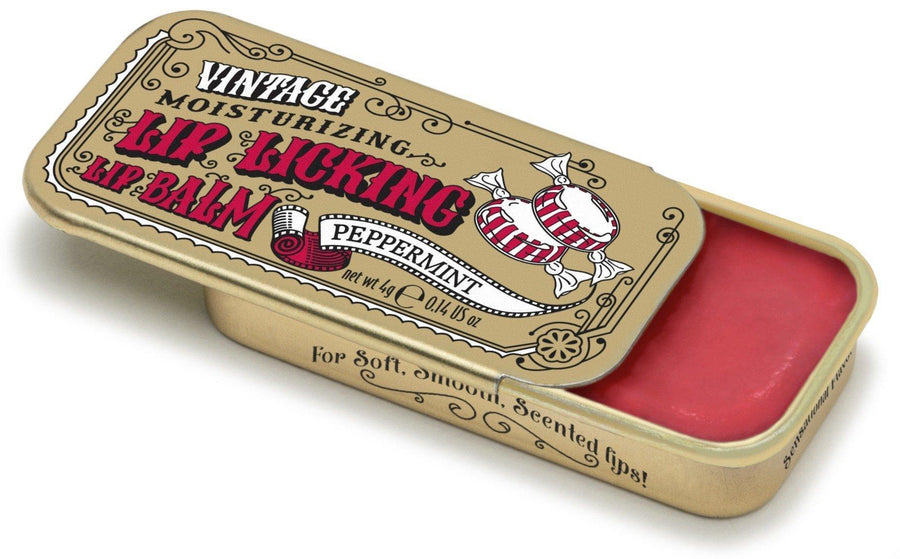 Lip Licking Peppermint Lip Balm Vintage Slider Tin