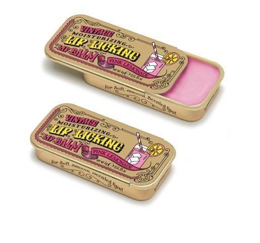 Lip Licking Pink Lemonade Lip Balm Vintage Slider Tin
