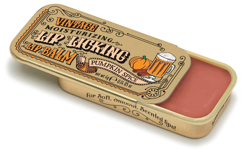 Lip Licking Pumpkin Spice Lip Balm Vintage Slider Tin