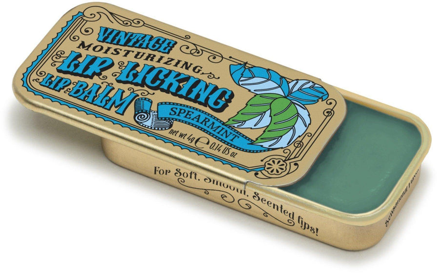 Lip Licking Spearmint Lip Balm Vintage Slider Tin