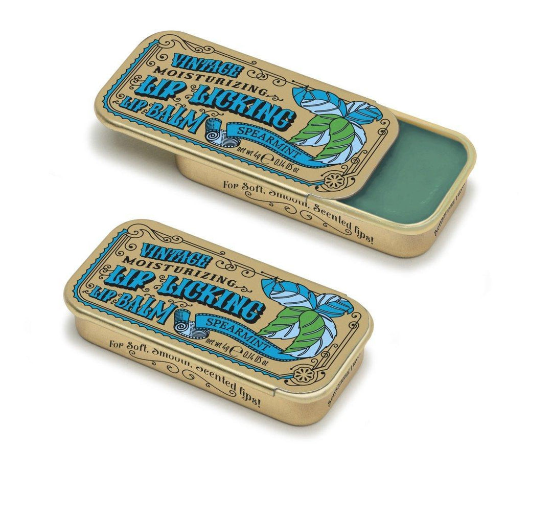 Lip Licking Spearmint Lip Balm Vintage Slider Tin