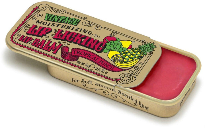 Lip Licking Tropical Punch Lip Balm Vintage Slider Tin
