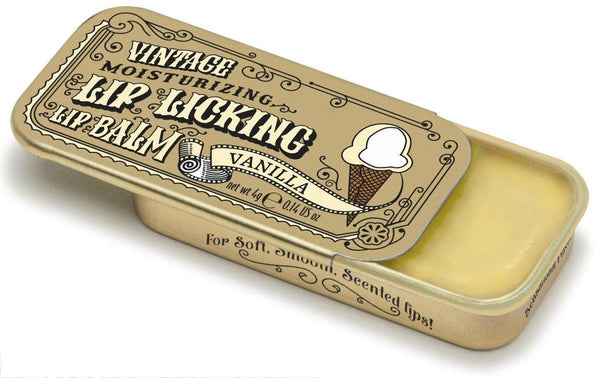 Lip Licking Vanilla Lip Balm Vintage Slider Tin