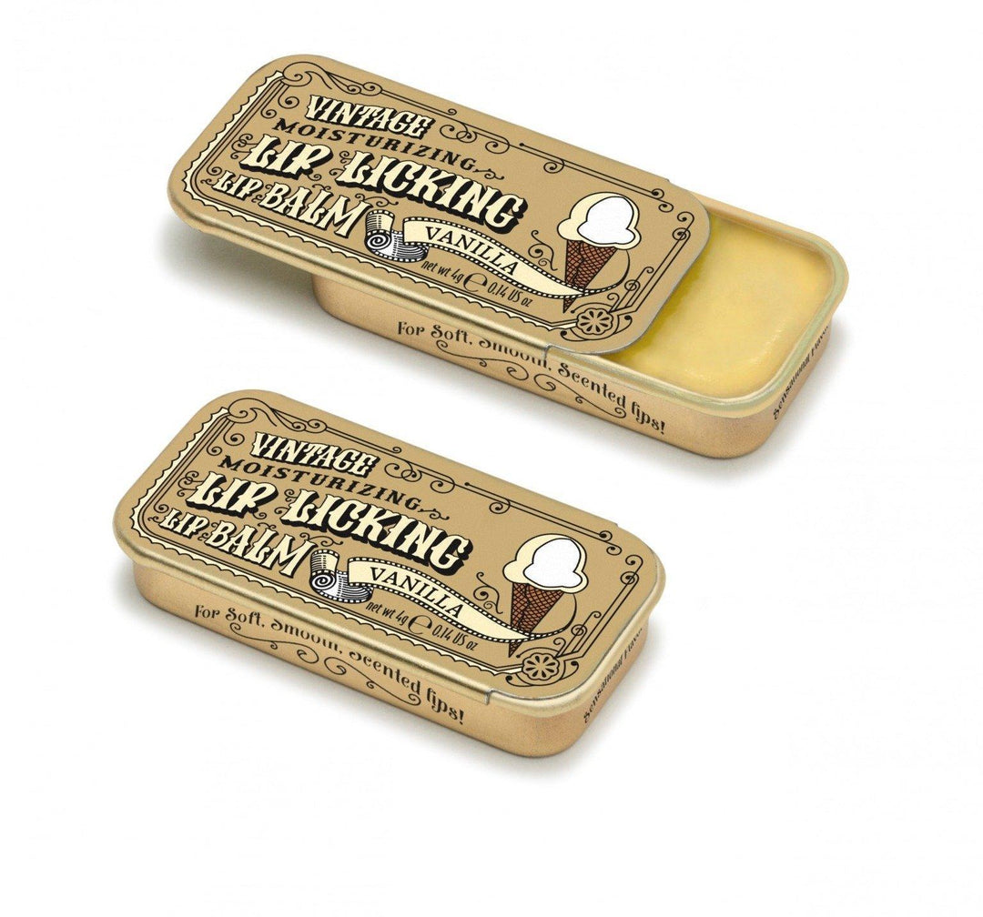 Lip Licking Vanilla Lip Balm Vintage Slider Tin