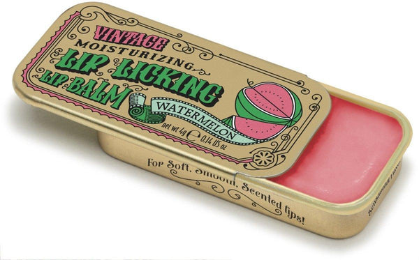 Lip Licking Watermelon Lip Balm Vintage Slider Tin