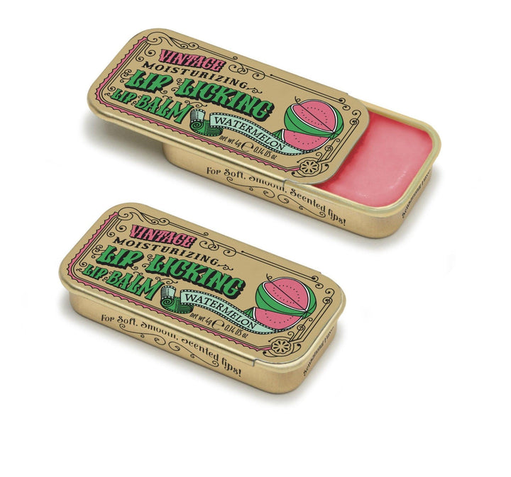Lip Licking Watermelon Lip Balm Vintage Slider Tin