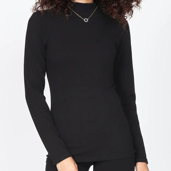 M. Rena | Long Sleeve Ribbed Mock Neck