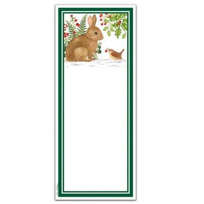 Magnetic Note Pad | Brown Winter Bunny