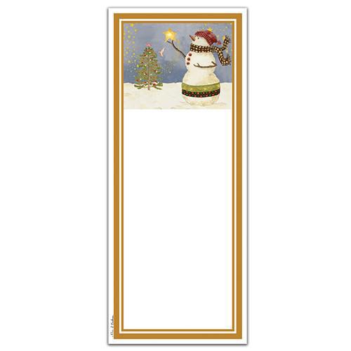 Magnetic Note Pad | Snowman's Starry Night