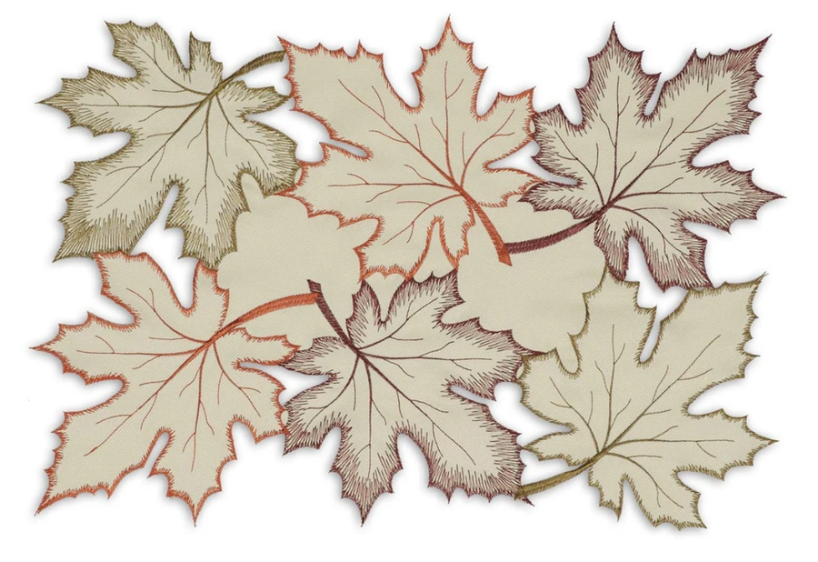 Maple Leaves Embroidered Placemat by Design Imports