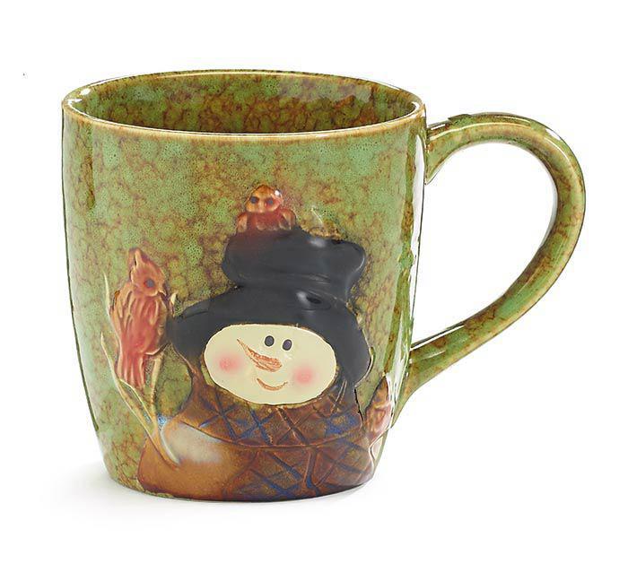 Marbleized Porcelain Mug | Snowman