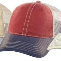 Unstructured Cotton with Mesh Baseball Cap | Spruce Maroon/Blue