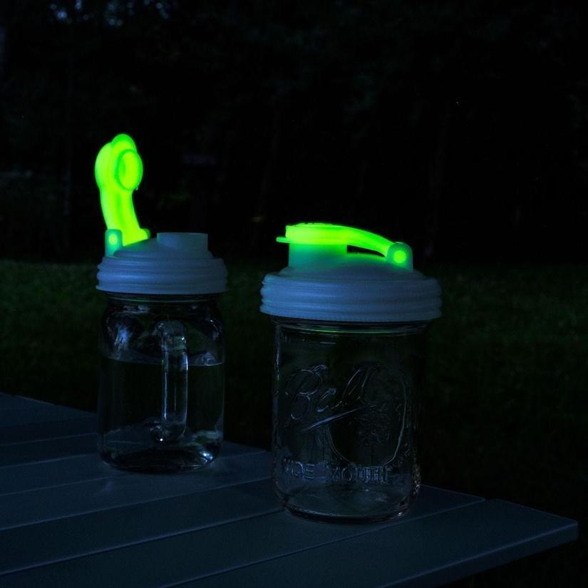 Mason Jars Drink Lid with Carry Loop Glow in the Dark