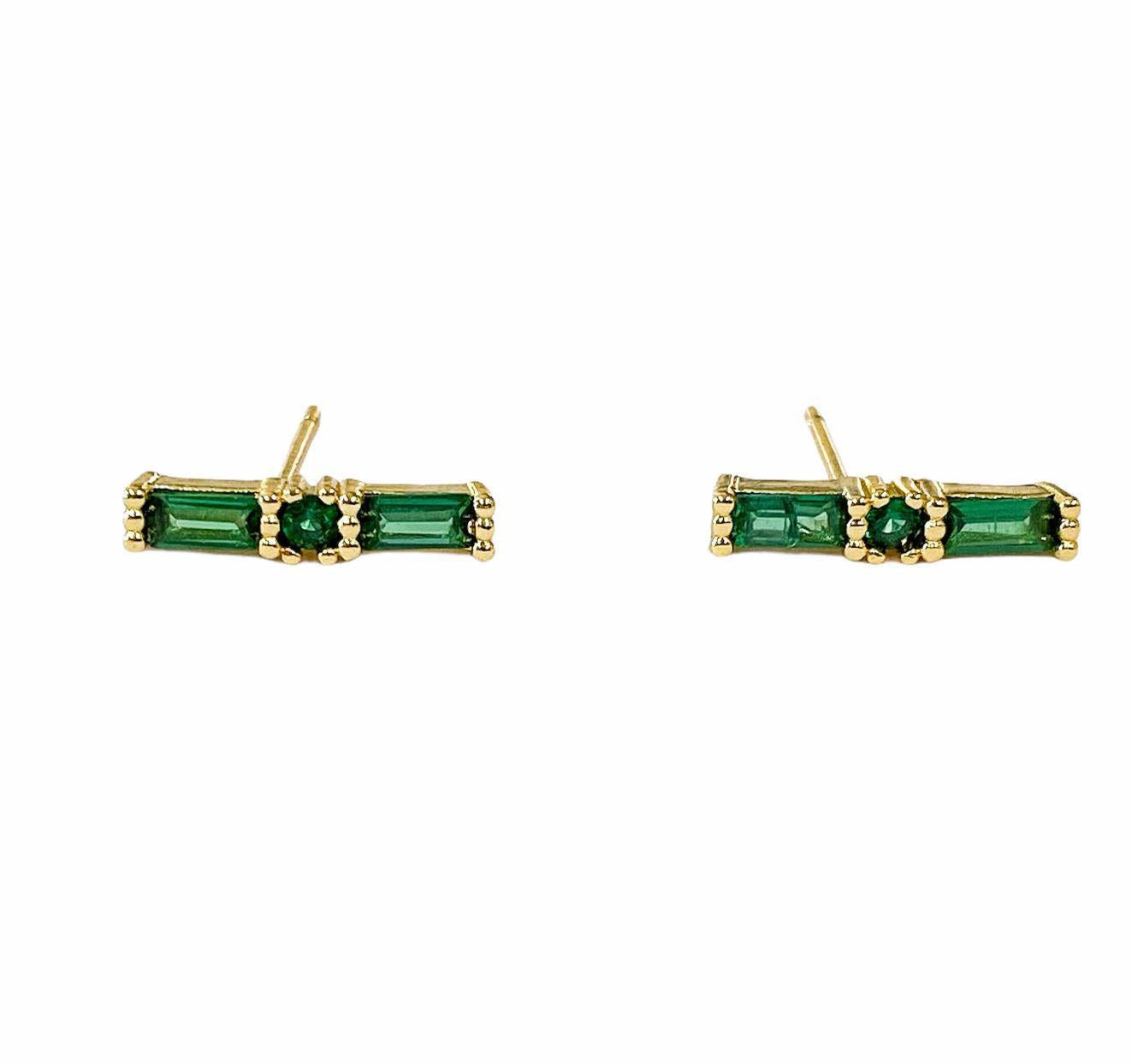 Meghan Bo Designs | Emerald Bar Studs