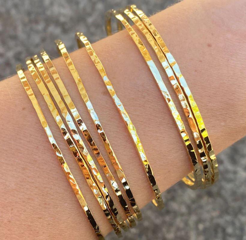 Meghan Bo Designs | Thin Hammered Bangle