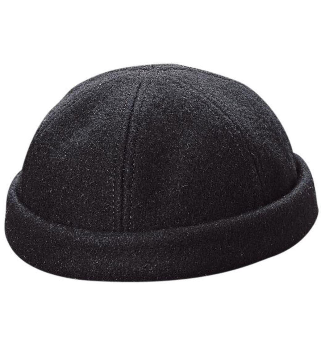 Melton Wool Watchcap Beanie | Black