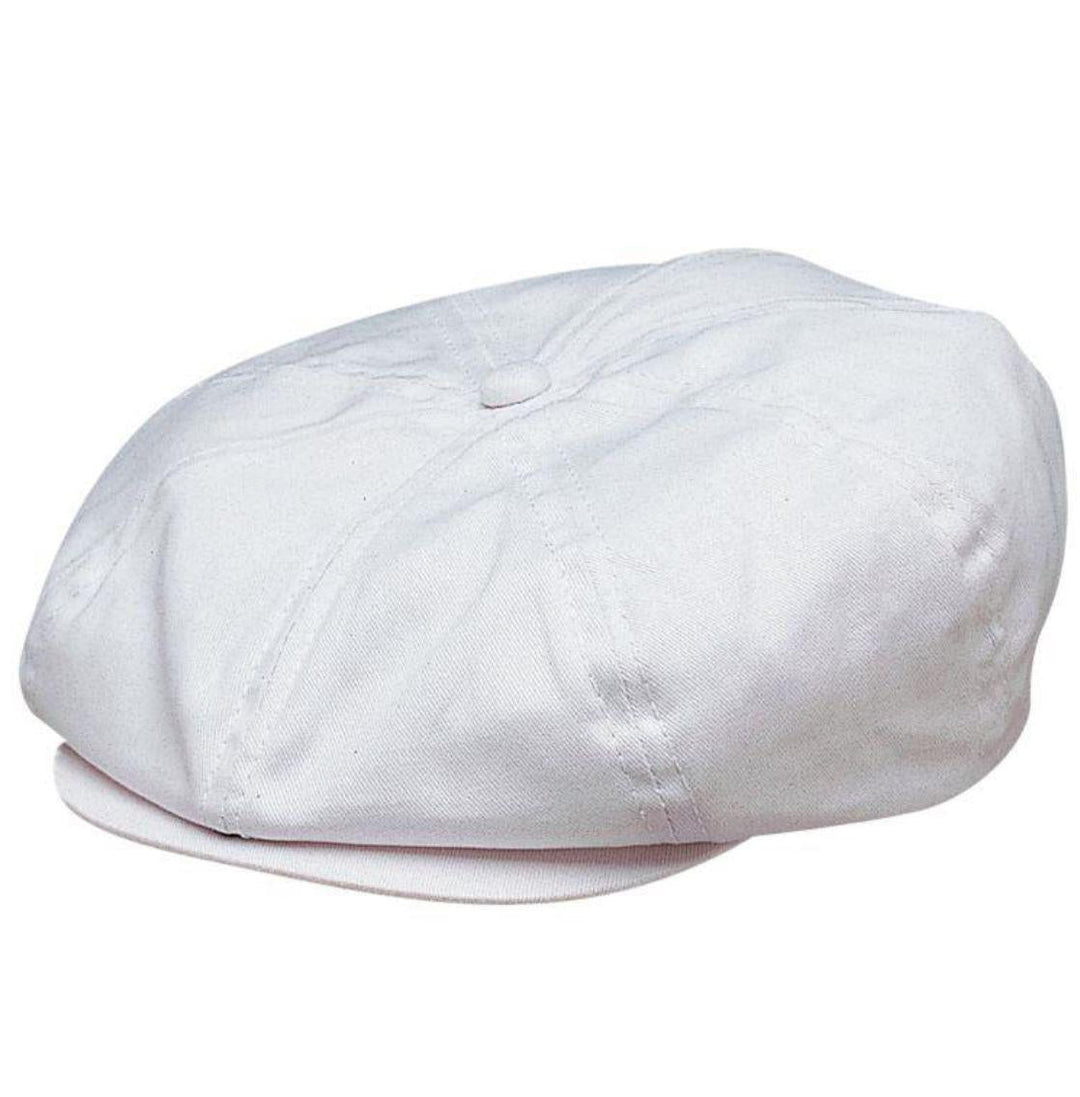 Men's Cotton Newsboy Cabbie Cap | White