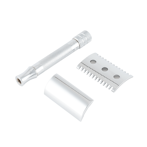 Merkur 15C Double Edge Safety Razor, Open Tooth Comb, Chrome