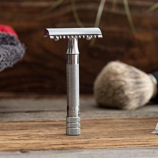 Merkur 15C Double Edge Safety Razor, Open Tooth Comb, Chrome