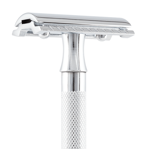 Merkur 23C Double Edge Safety Razor, Straight Cut, Extra Long Handle, Chrome