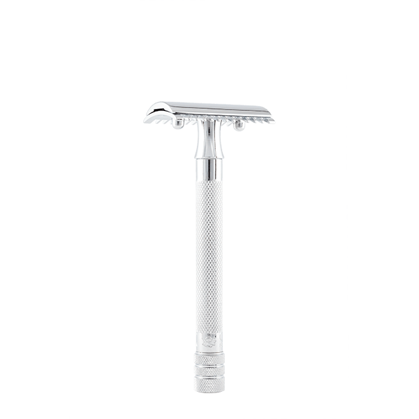 Merkur 25C Double Edge Safety Razor, Open Tooth Comb, Extra Long Handle, Chrome