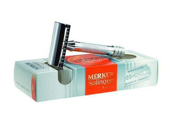 Merkur 33C Double Edge Safety Razor, Straight Cut, Chrome