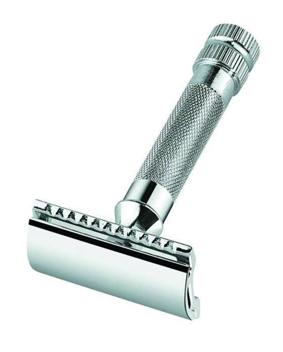 Merkur 34C Double Edge Safety Razor, Straight Cut, Extra Thick Handle, Chrome