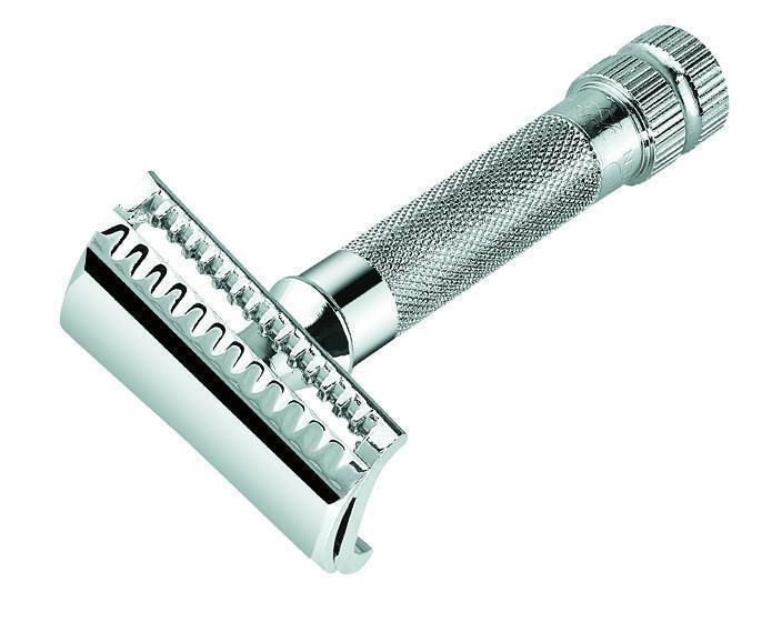 Merkur 37C Double Edge Safety Razor, Slant Cut, Extra Thick Handle, Chrome