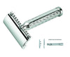 Merkur 42C Double Edge Safety Razor, Straight Cut, Chrome-Plated, Etched Handle