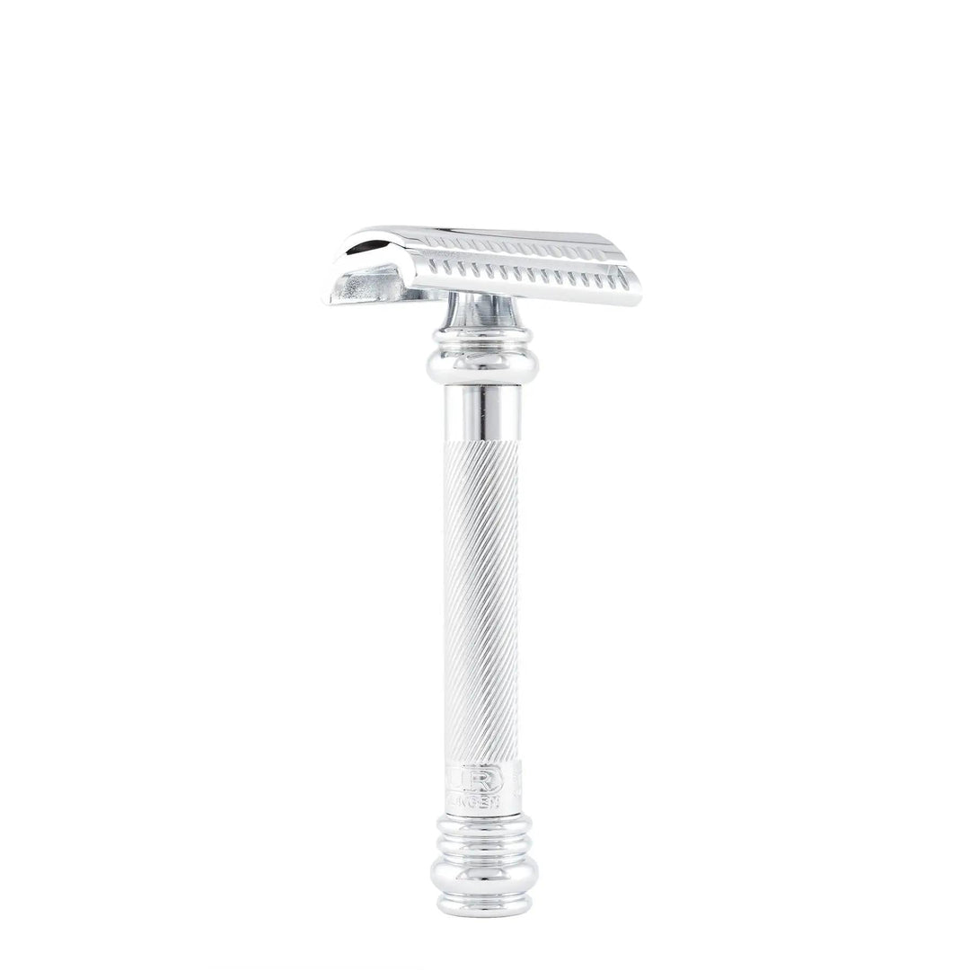 Merkur Double Edge Safety Razor | Slant Cut, Extra Long Handle, Chrome 39C