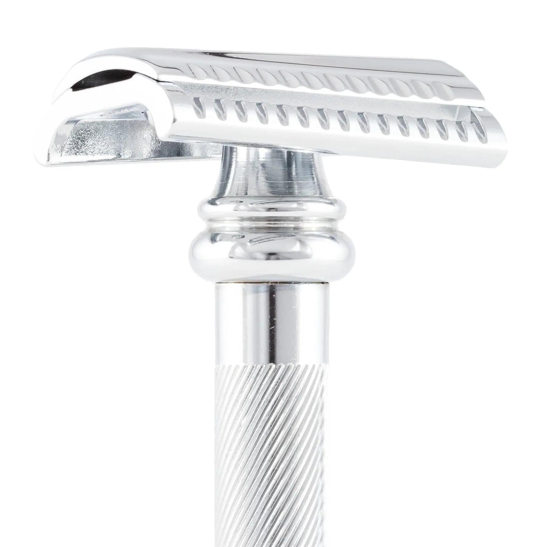 Merkur Double Edge Safety Razor | Slant Cut, Extra Long Handle, Chrome 39C