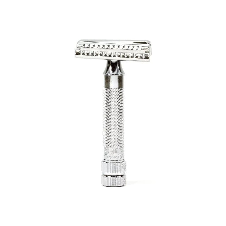 Merkur Double Edge Safety Razor | Slant Cut, Extra Thick Handle, Chrome 37C