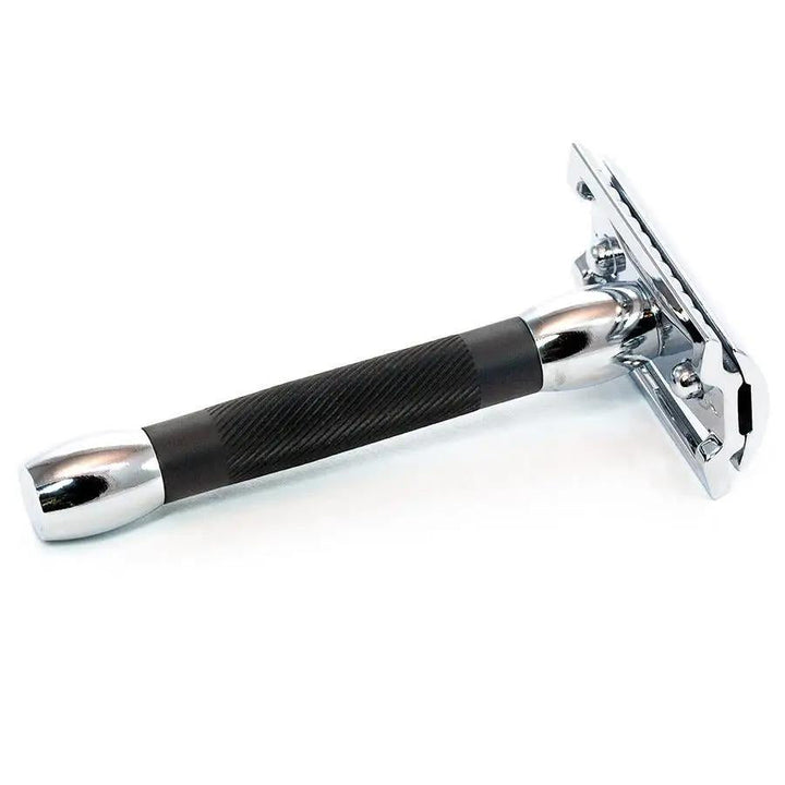 Merkur Double Edge Safety Razor | Straight Cut, Chrome, Black 30B