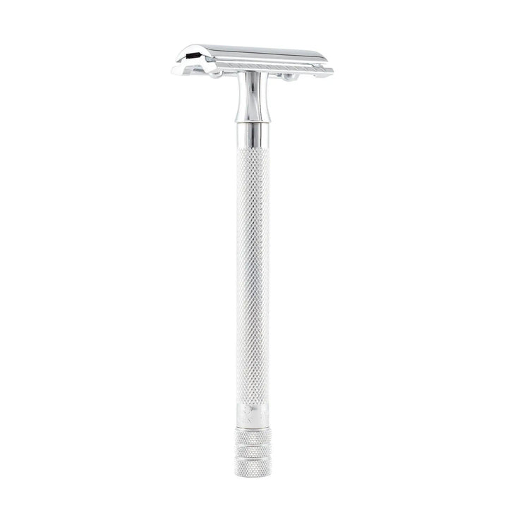 Merkur Double Edge Safety Razor | Straight Cut, Double Extra Long Handle, Chrome 24C