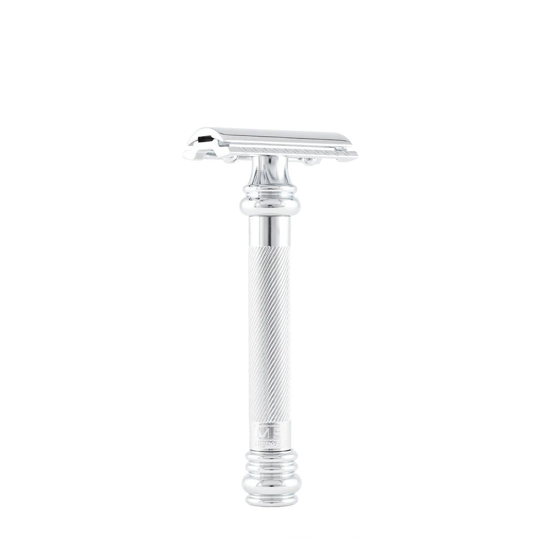 Merkur Double Edge Safety Razor | Straight Cut, Extra Long Handle, Chrome 38C