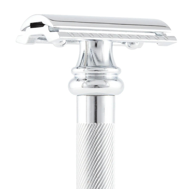 Merkur Double Edge Safety Razor | Straight Cut, Extra Long Handle, Chrome 38C