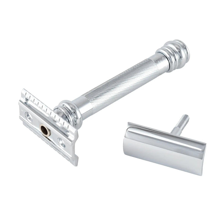 Merkur Double Edge Safety Razor | Straight Cut, Extra Long Handle, Chrome 38C