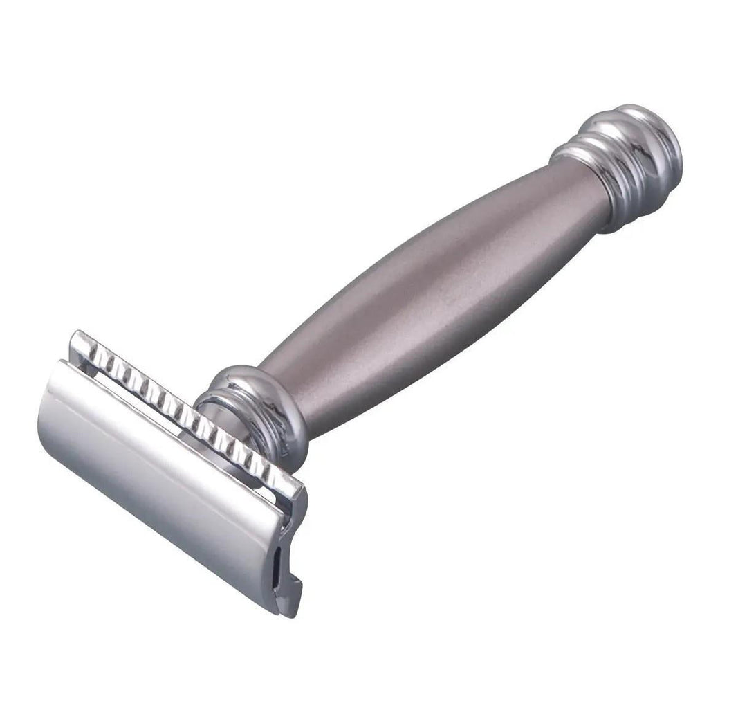 Merkur Double Edge Safety Razor | Straight Cut, Extra Long Stainless Steel Handle, 43M