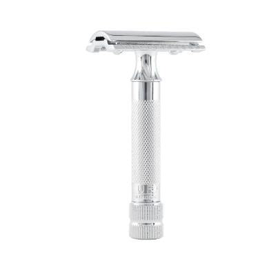 Merkur Double Edge Safety Razor | Straight Cut, Extra Thick Handle, Chrome 34C