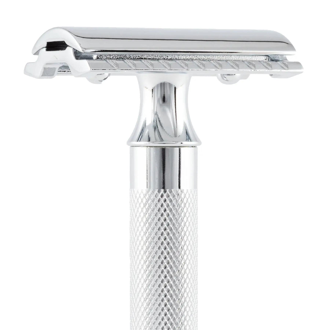 Merkur Double Edge Safety Razor | Straight Cut, Extra Thick Handle, Chrome 34C