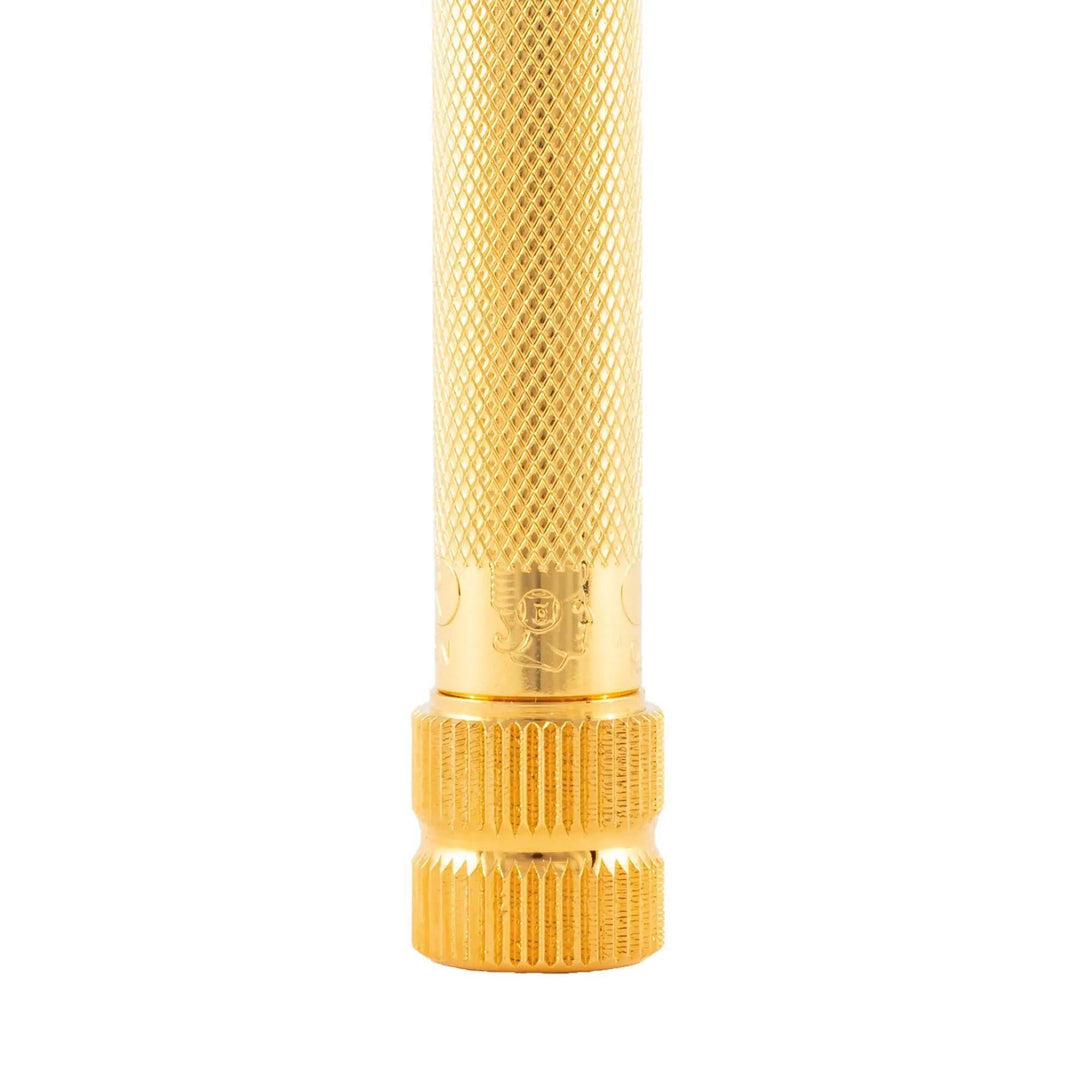 Merkur Double Edge Safety Razor | Straight Cut, Extra Thick Handle, Gold 34G