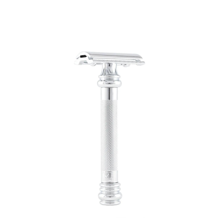 Merkur Double Edge Safety Razor | Straight Cut, Weighted Handle, Chrome 38C