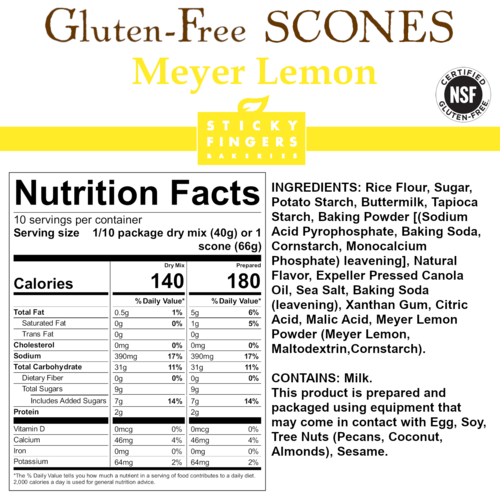 Meyer Lemon Gluten-Free Scone Mix