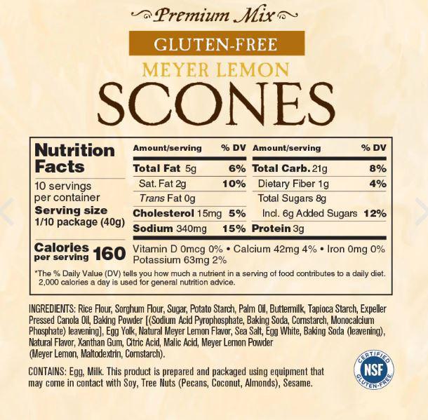 Meyer Lemon Gluten-Free Scone Mix