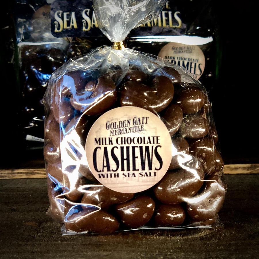 Milk Chocolate Sea Salt Cashews By The Golden Gait Mercantile