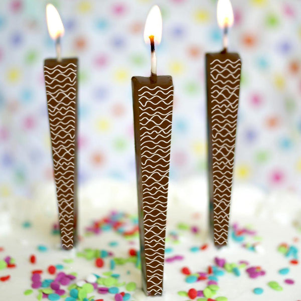 Edible Chocolate Birthday Candles Milk Waves