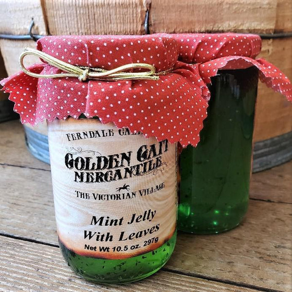 Mint Jelly with Leaves By The Golden Gait Mercantile